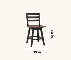 Artega Counter Stools (Set of 2) – Two-Tone Finish with 180° Swivel