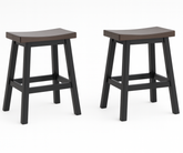 Ashanti Counter Stools (Set of 2) – Dark Grey & Oak Two-Tone Finish