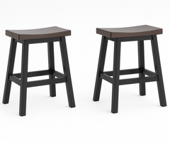 Ashanti Counter Stools (Set of 2) – Dark Grey & Oak Two-Tone Finish