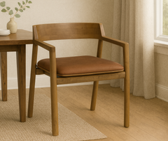 Zola Dining Chair – White Wash Solid Mango Wood with Premium Fabric Seat