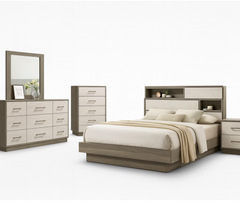 Amiri 8-Piece Queen Bedroom Set – Natural Grey Wood Finish