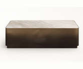 Dangelo Coffee Table – Solid Marble Top with Gold Metal Frame