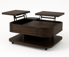 Brando Coffee Table – Dual Lift-Top Design with Hidden Storage & Casters