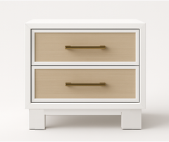 Flora 8-Piece Queen Bedroom Set – White Finish with Upholstered Headboard