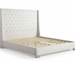 Daria Bouclé Upholstered Bed – Beige
