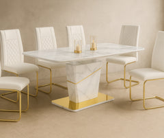 1235 Brooke 7-Piece Extendable Dining Set – Full White