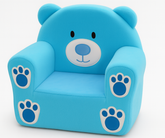Kids Bear Chair – Blue Plush Foam Chair