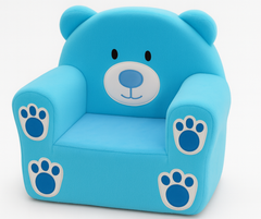 Kids Bear Chair – Blue Plush Foam Chair