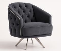 Rosa Turkish Velvet Sofa Set – Black & Grey