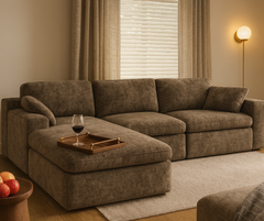 Modern Plush Sectional Sofa – Premium Fabric, High-Density Cushioning