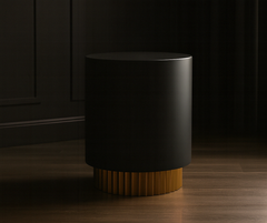 Byron Accent Table – Espresso & Gold Base