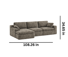 Modern Plush Sectional Sofa – Premium Fabric, High-Density Cushioning