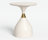 Nova Accent Table – White & Gold Trim