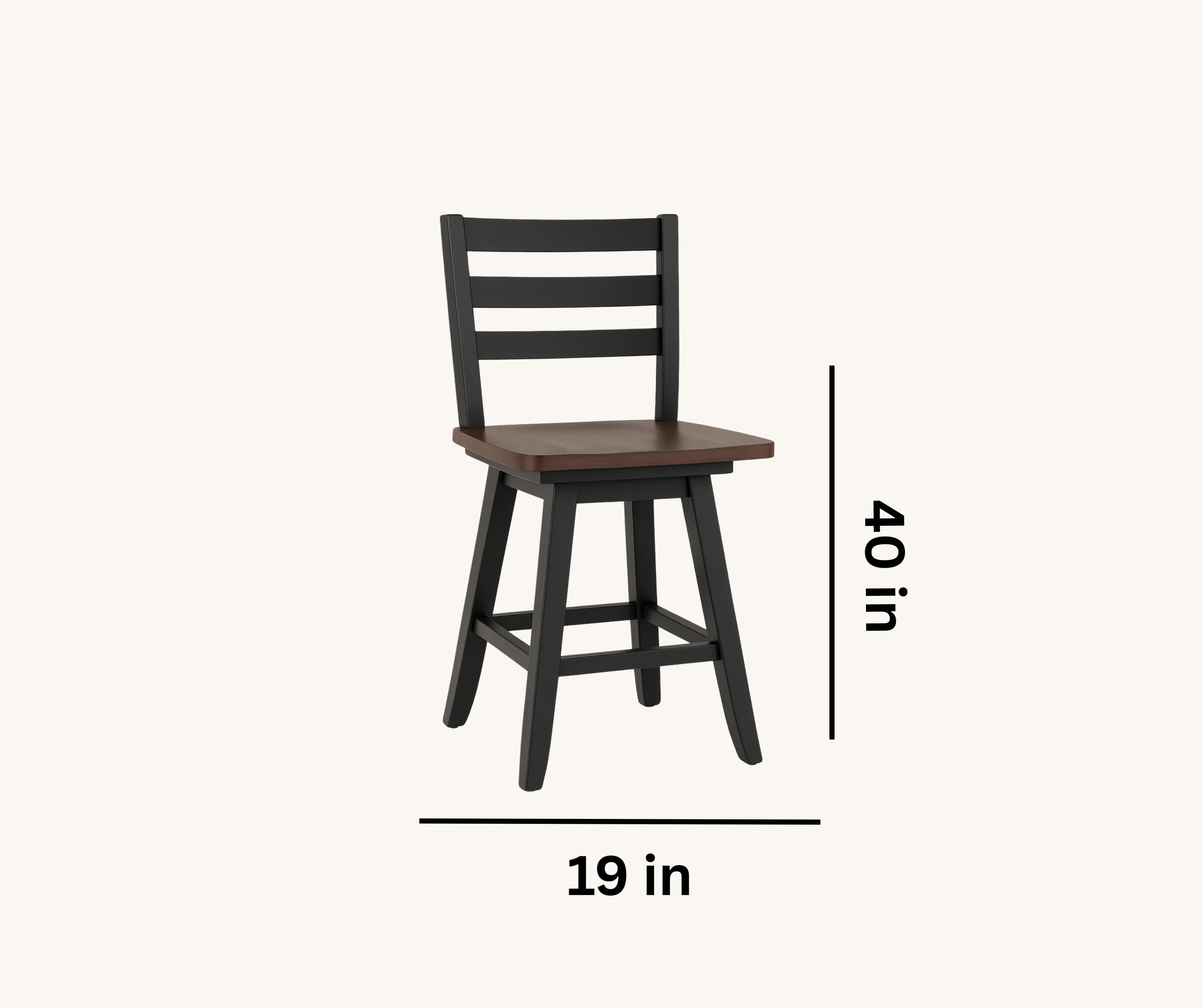 Artega Counter Stools (Set of 2) – Two-Tone Finish with 180° Swivel