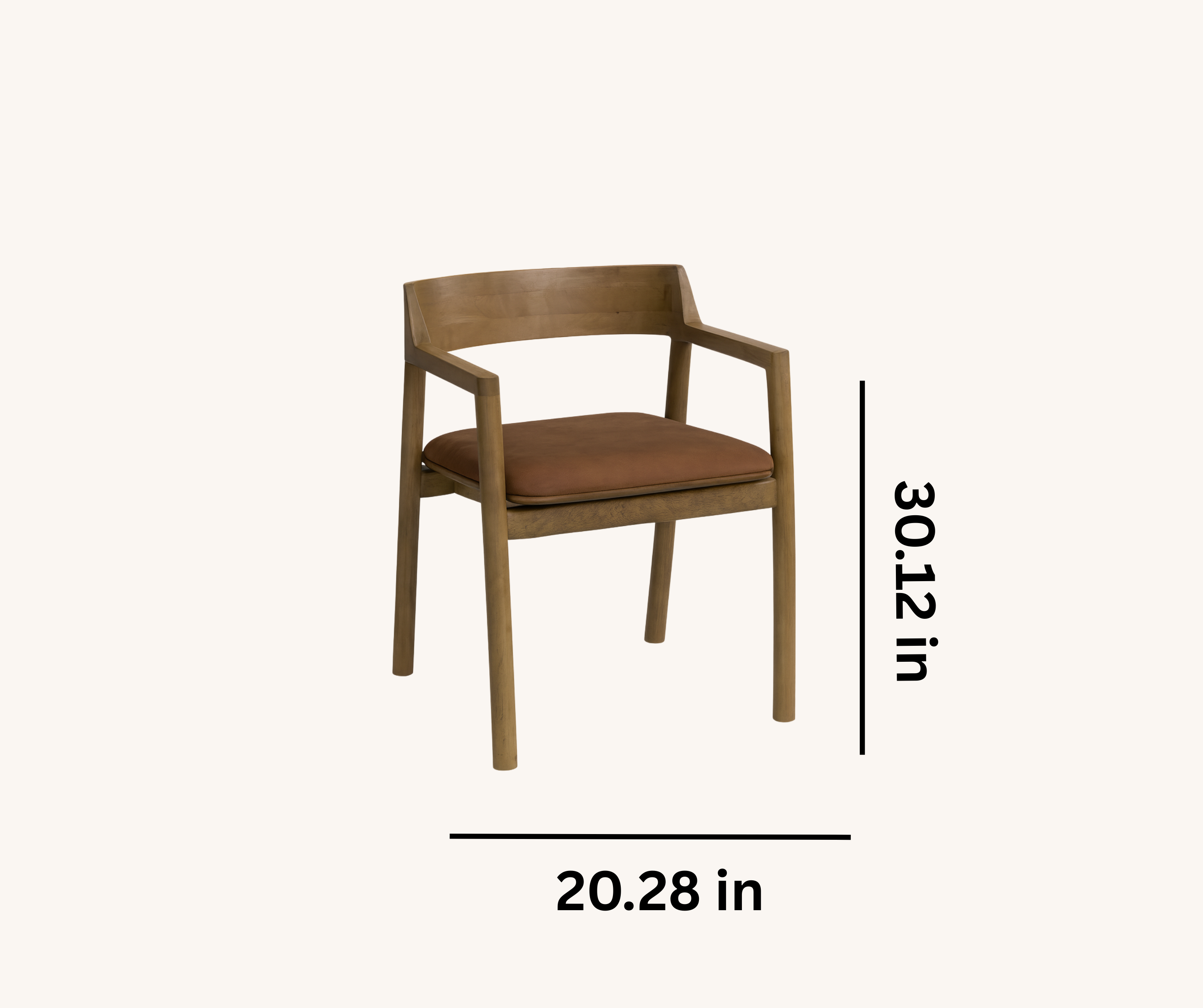 Zola Dining Chair – White Wash Solid Mango Wood with Premium Fabric Seat