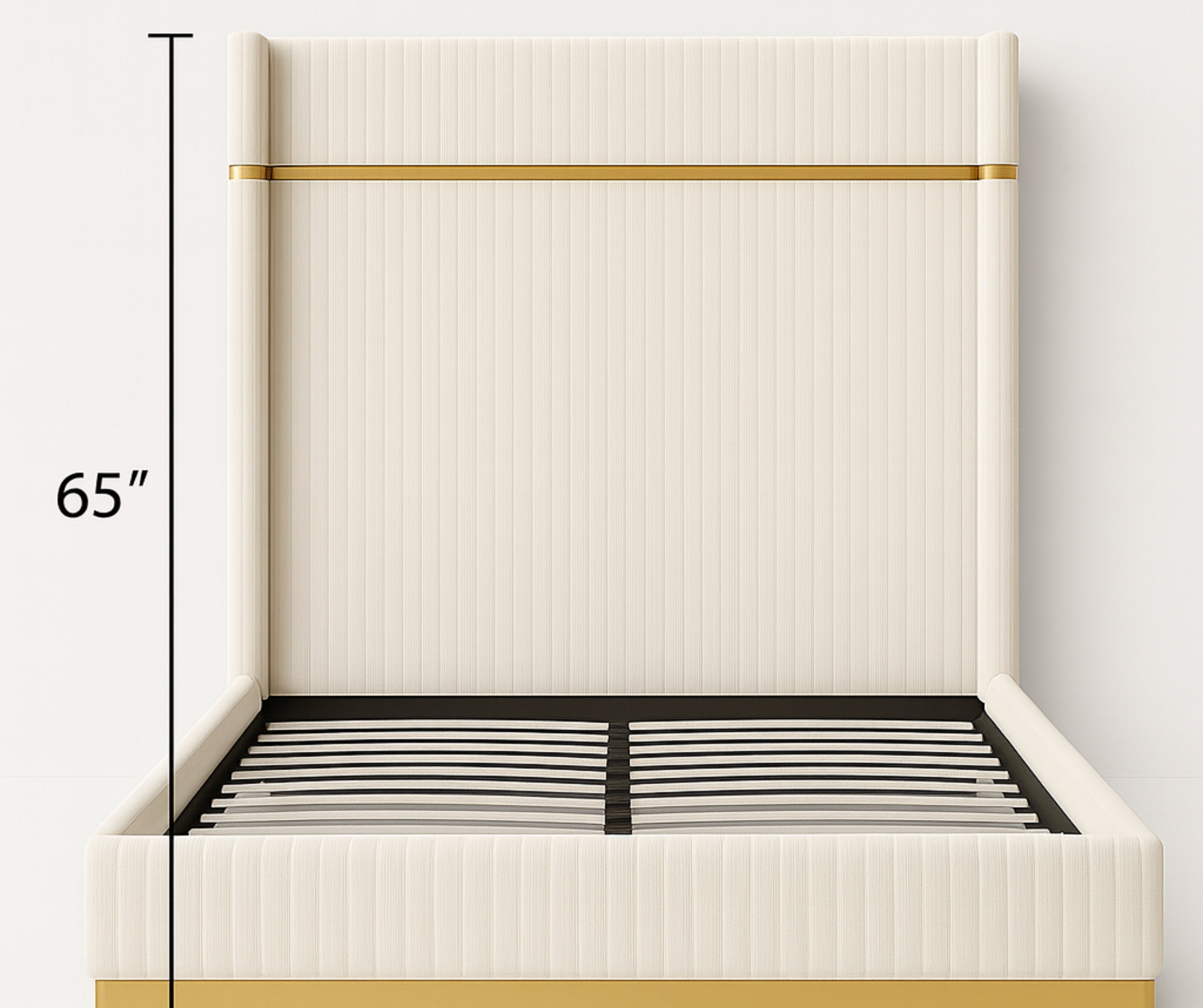 Corduroy Upholstered Bed Frame – Beige