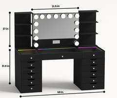 Eva Pro Vanity Set with Shelves