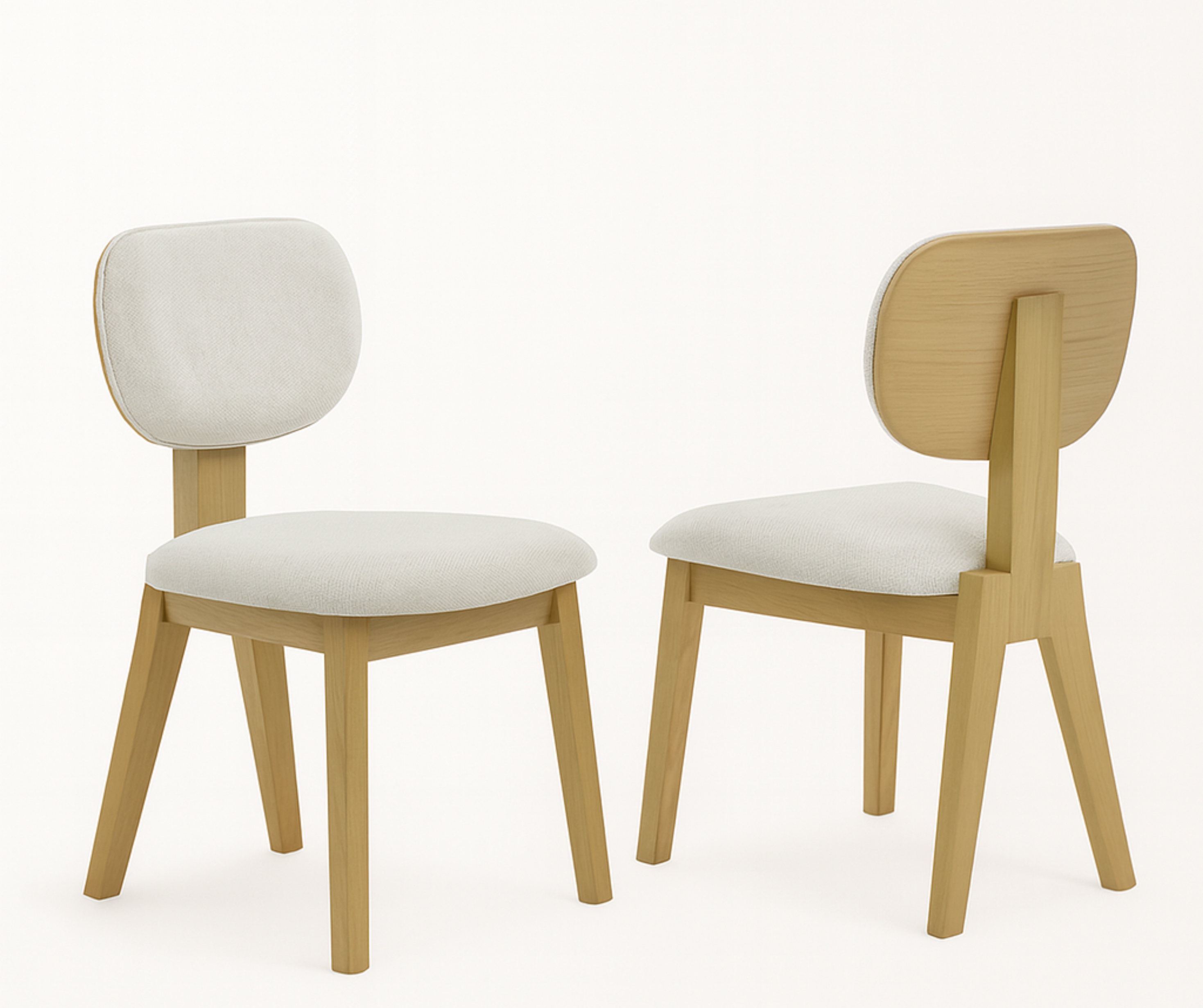 Terra 5-Piece Dining Set – Natural Oak Finish | Table + 4 Upholstered Chairs