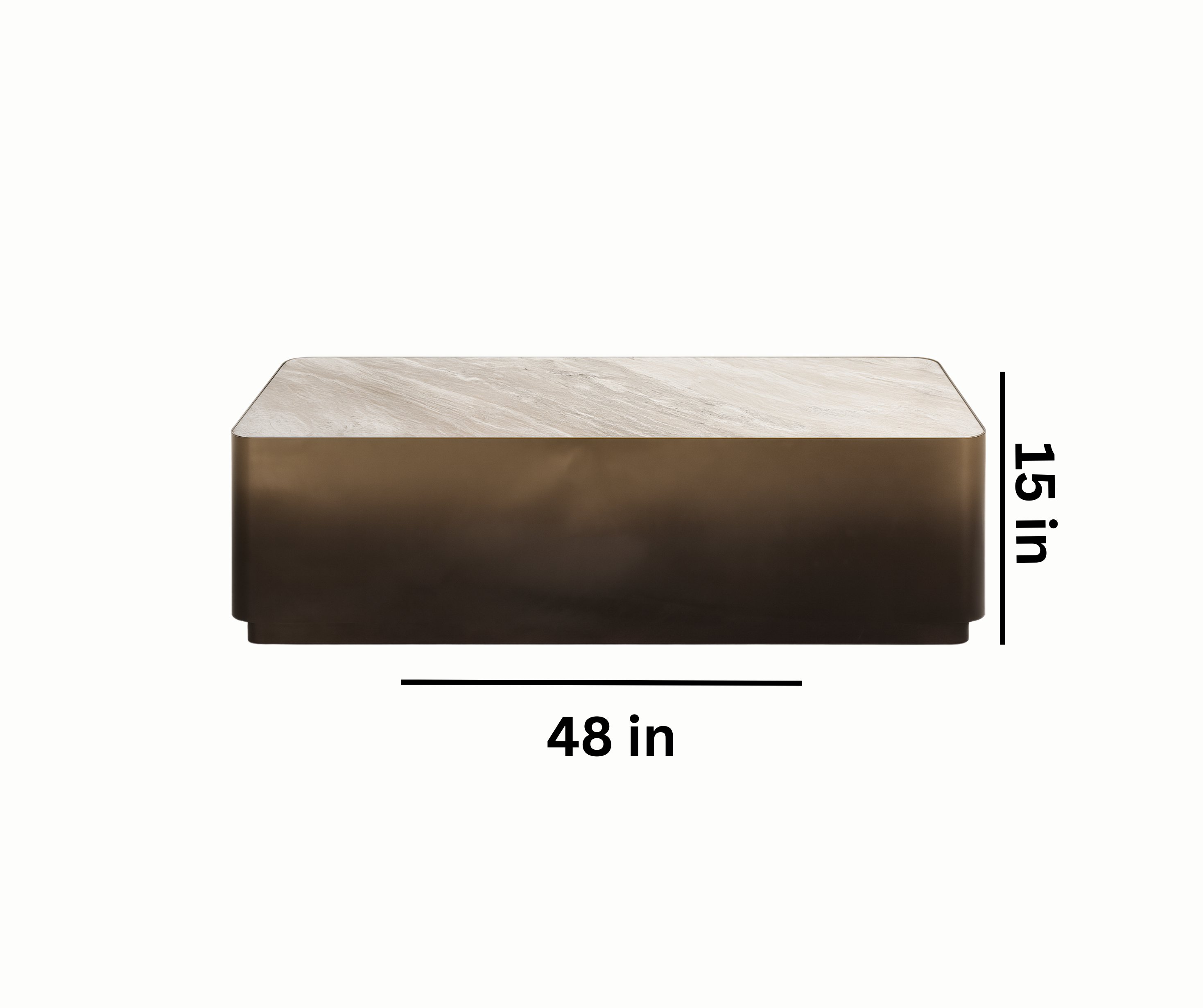 Dangelo Coffee Table – Solid Marble Top with Gold Metal Frame