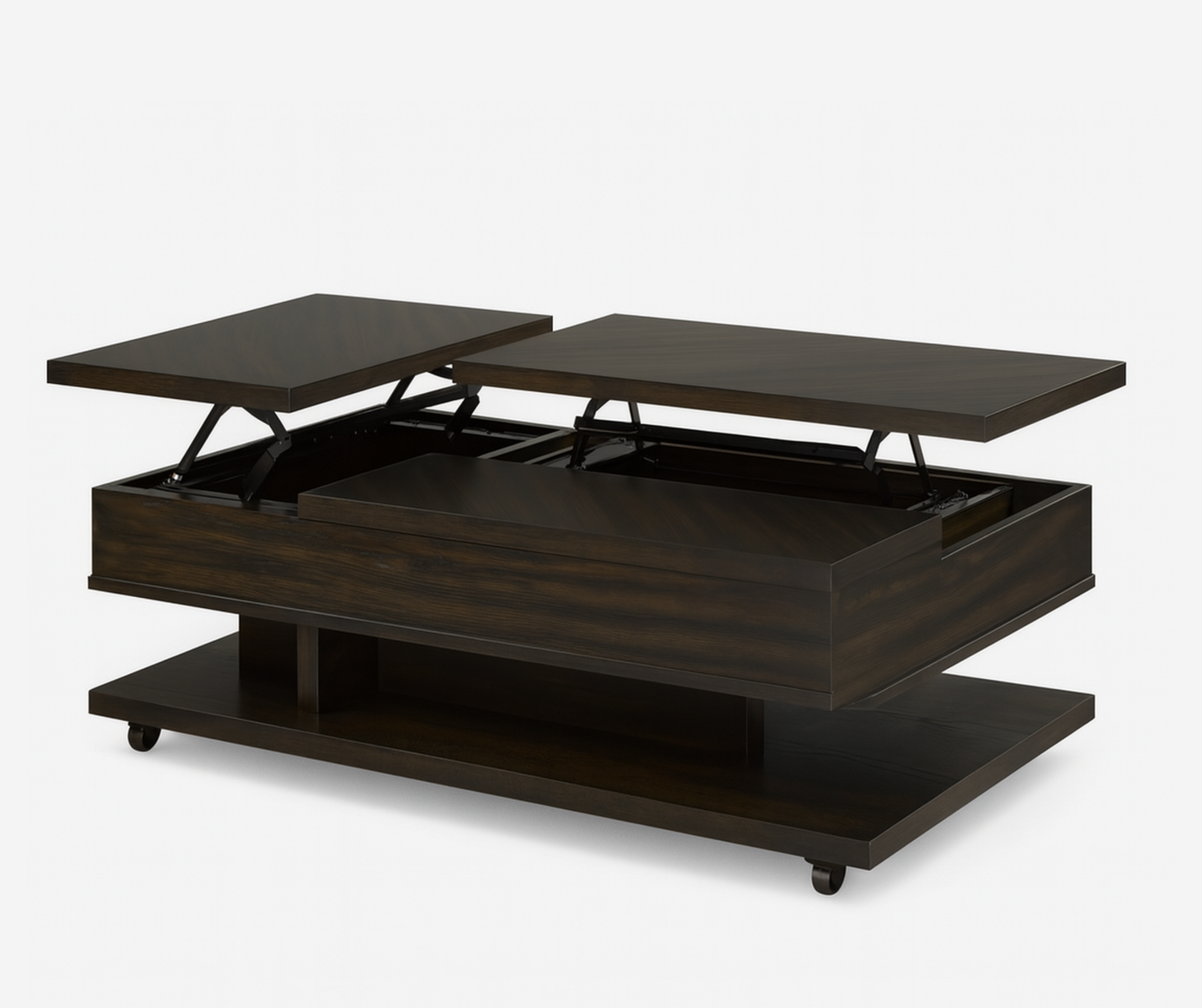 hani Coffee Table – Dual Lift-Top Design with Hidden Storage & Casters