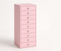 9-Drawer Storage Unit Pink