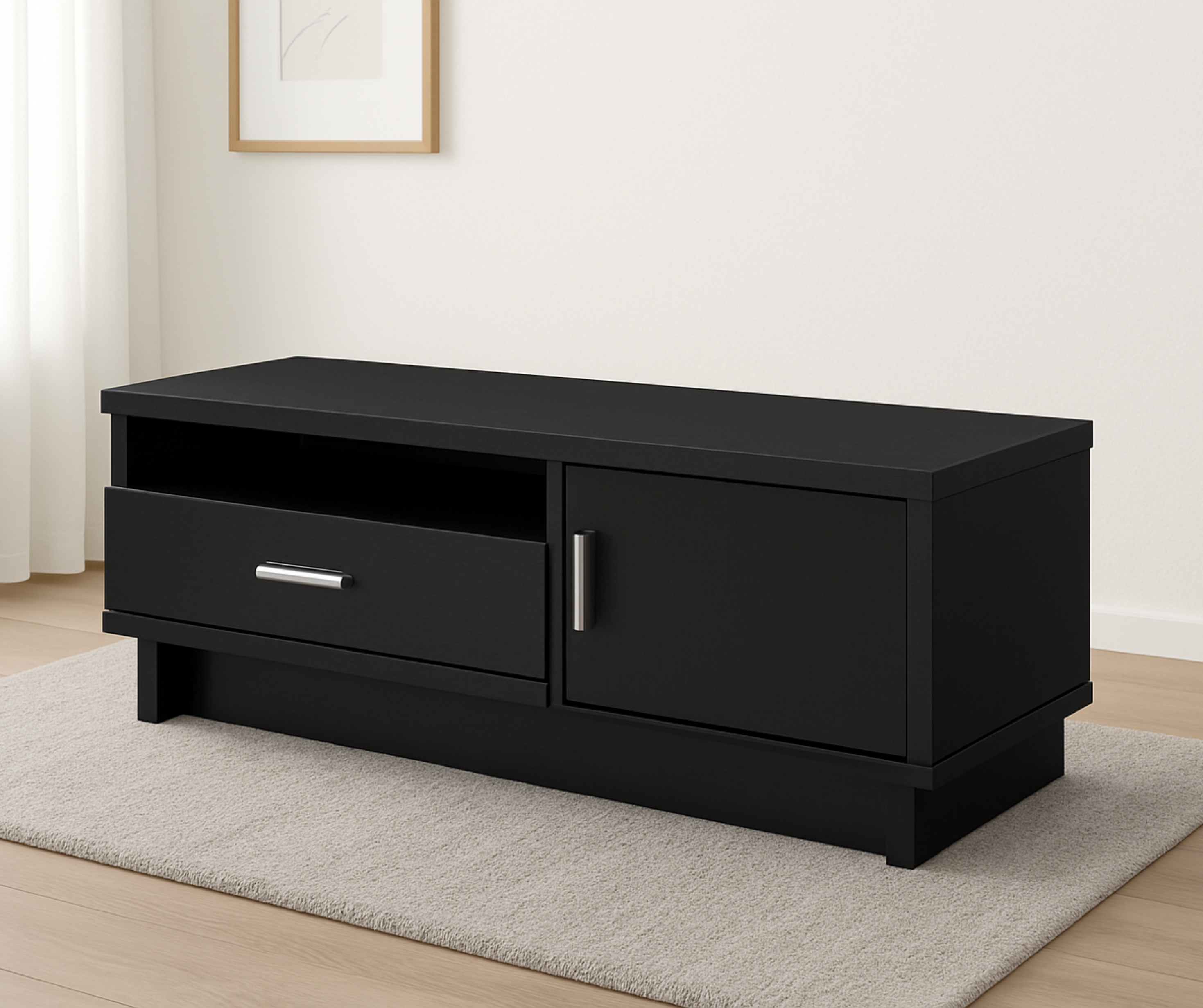 Expandable 48" TV Stand – Modern Wood Grain Finish with Adjustable Design