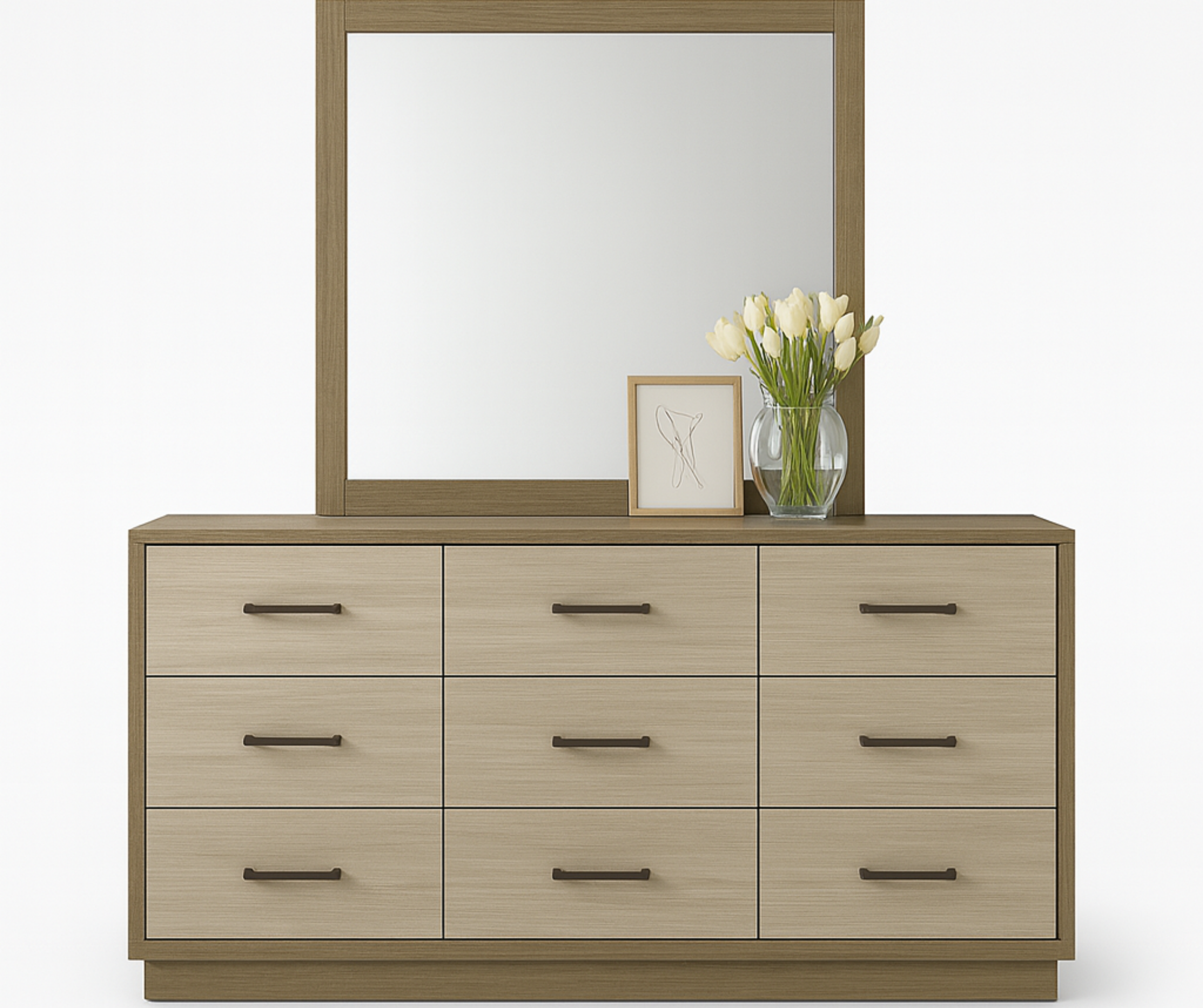 Amiri 8-Piece Queen Bedroom Set – Natural Grey Wood Finish