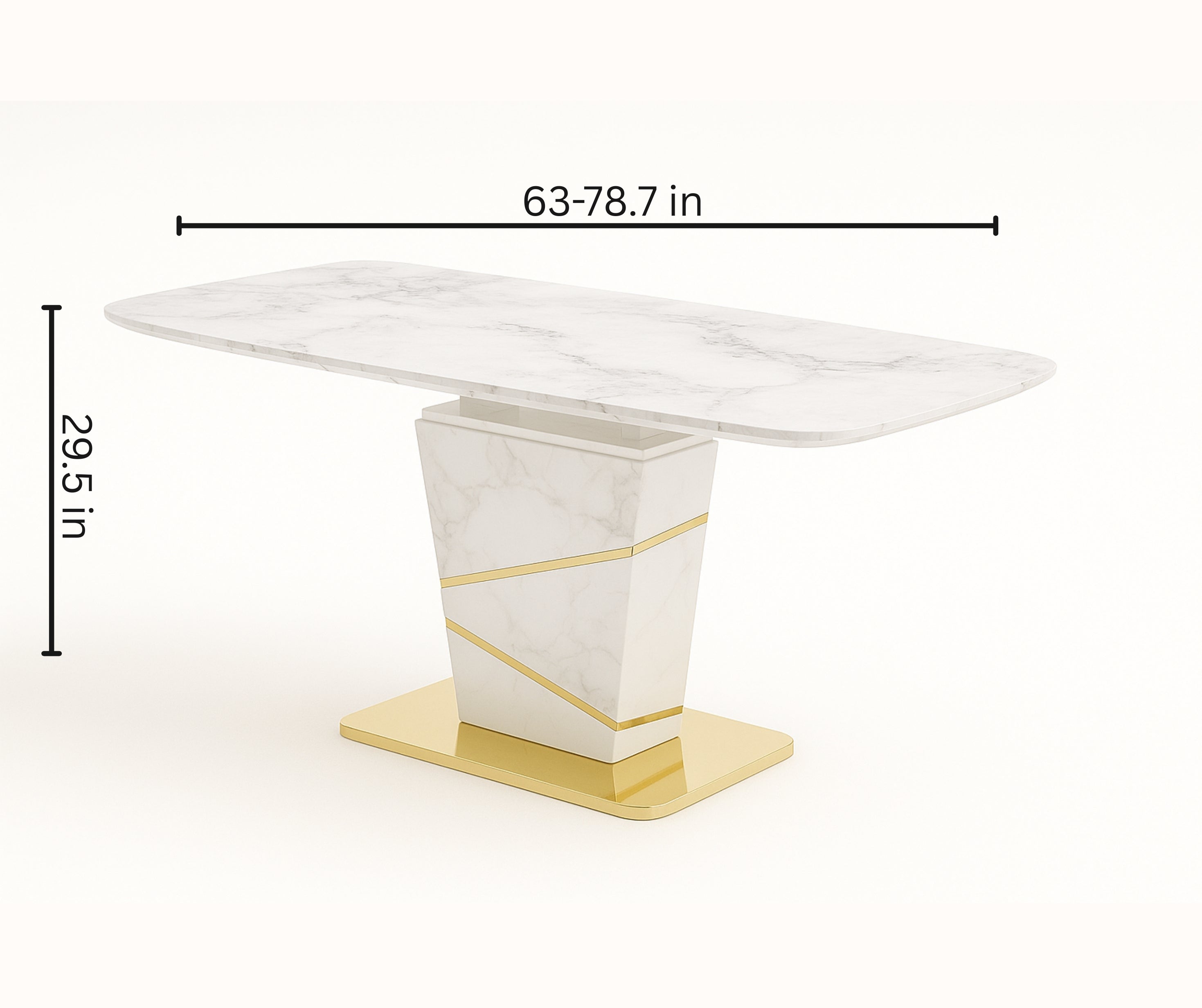 1235 Brooke 7-Piece Extendable Dining Set – Full White