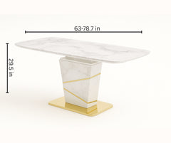 1235 Brooke 7-Piece Extendable Dining Set – Full White