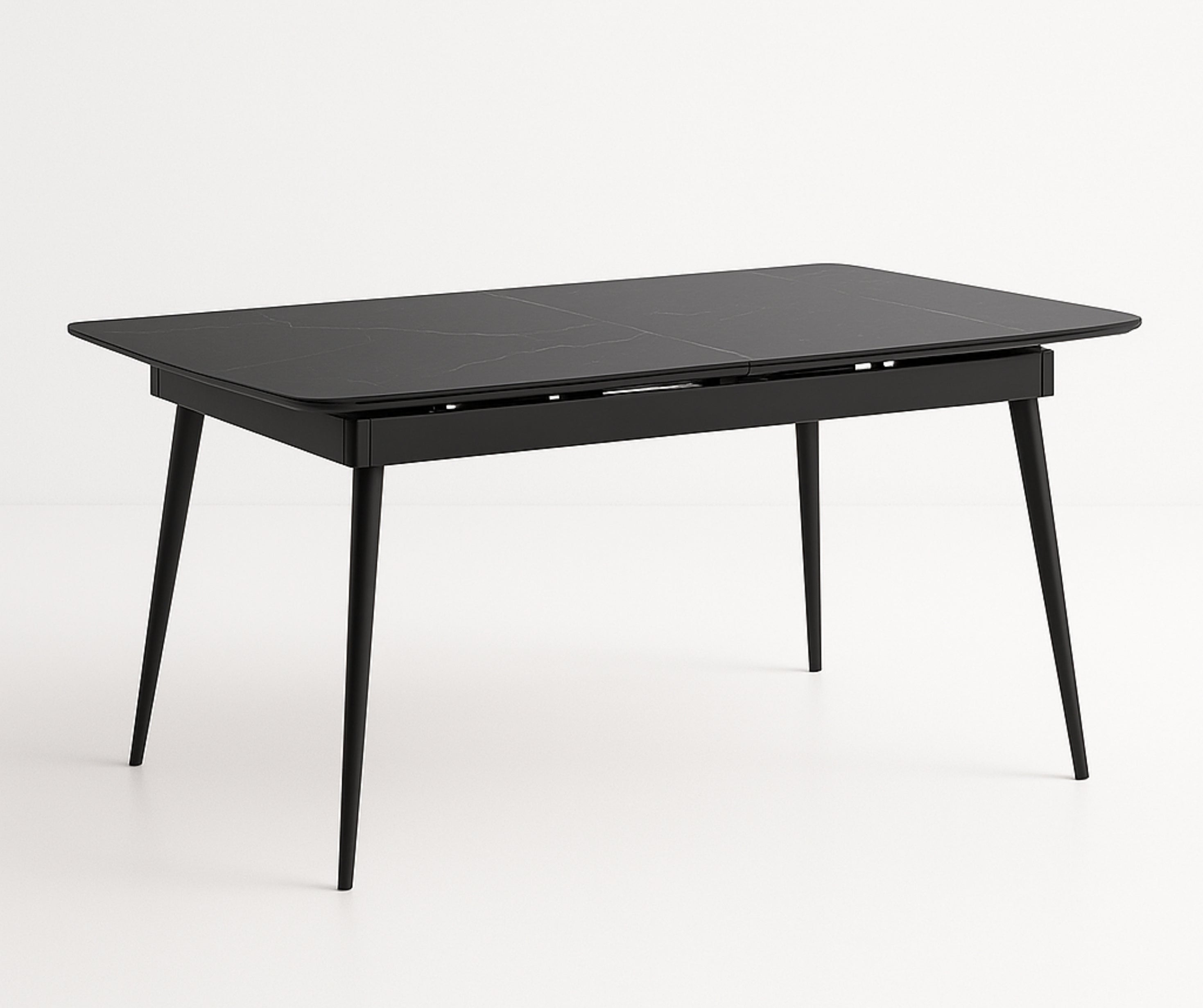 T-1472 Extendable Dining Set with Light Grey Velvet Chairs