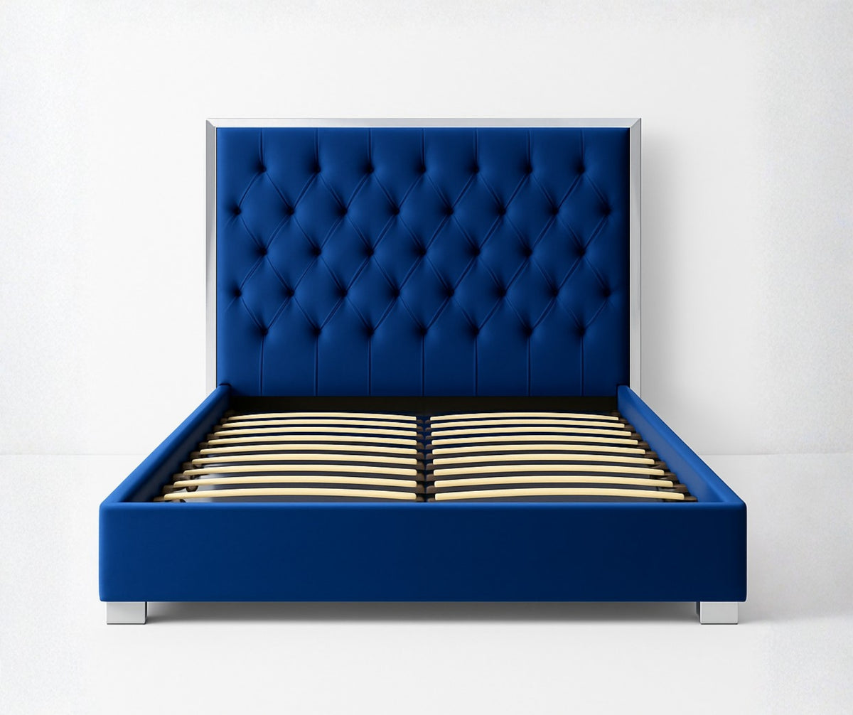 Silver Lining Velvet 508 Bed – King, Blue