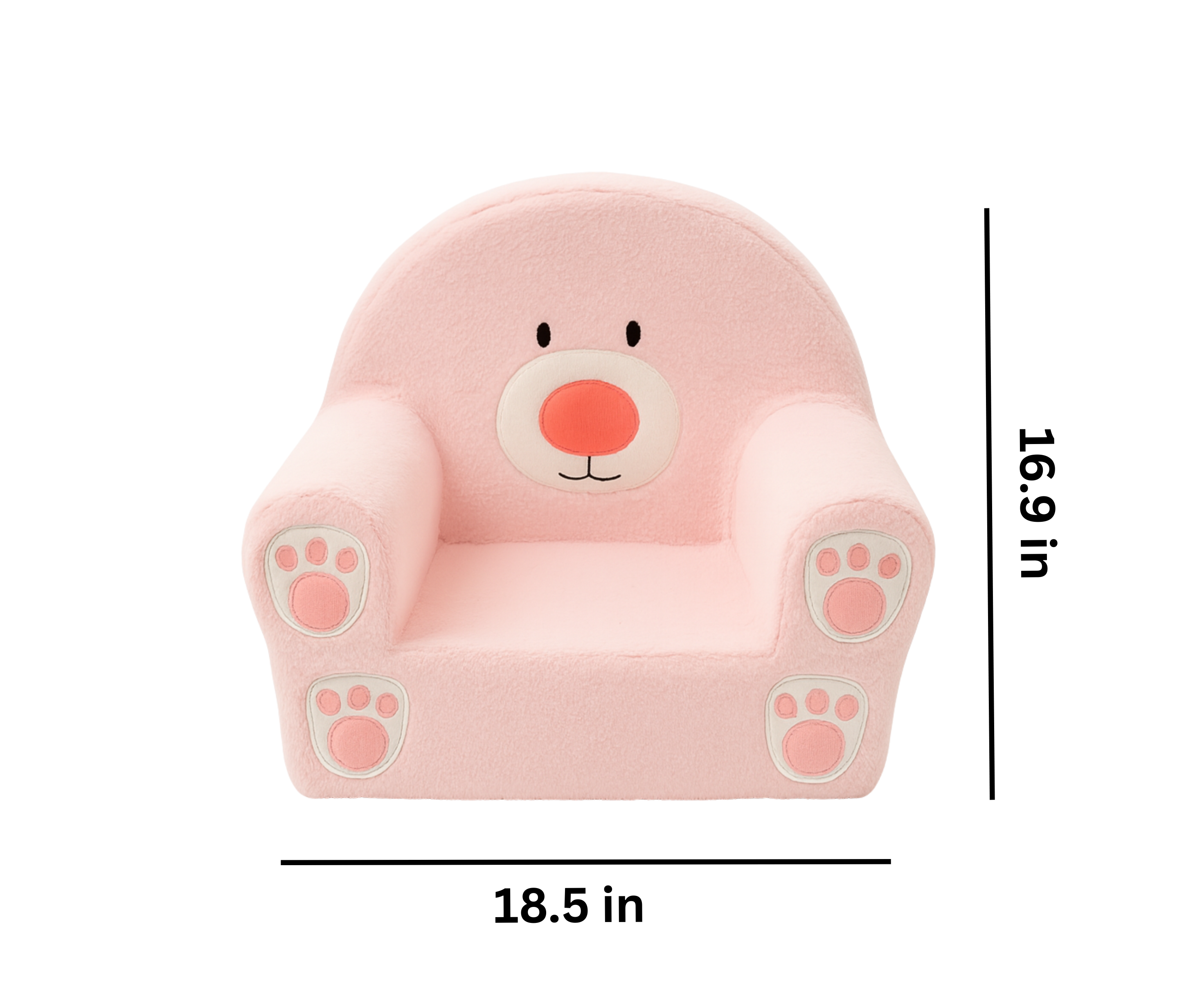 Kids Bear Chair – Pink Plush Foam Chair
