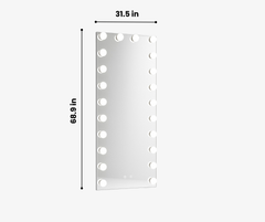 Full Length Wall Mountable Vanity Mirror with 24 Dimmable LED Bulbs