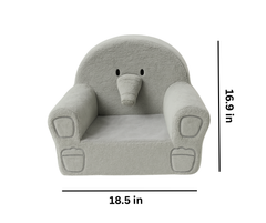 Kids Elephant Chair – Grey Plush Foam Chair