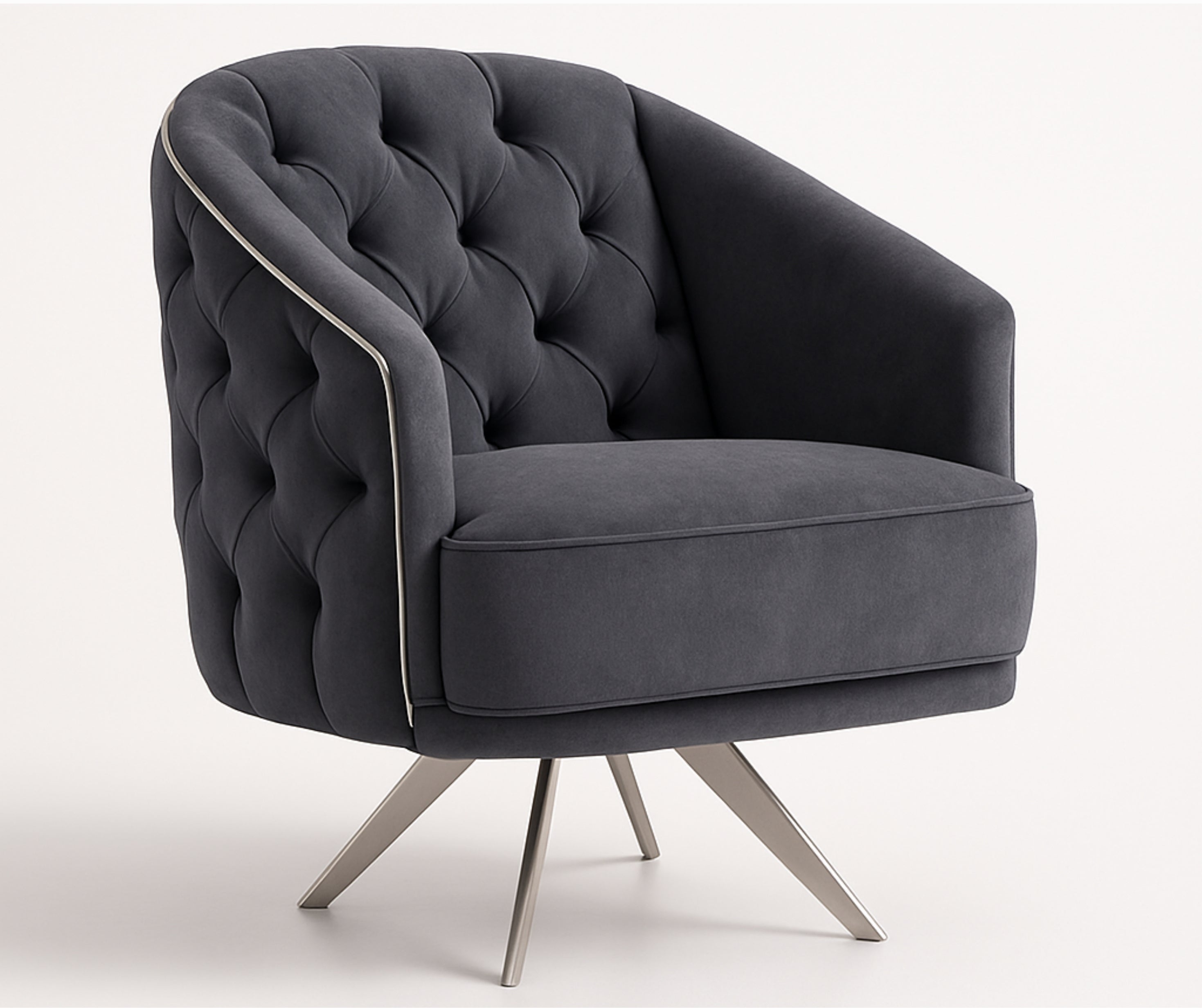 Rosa Turkish Velvet Sofa Set – Black & Grey