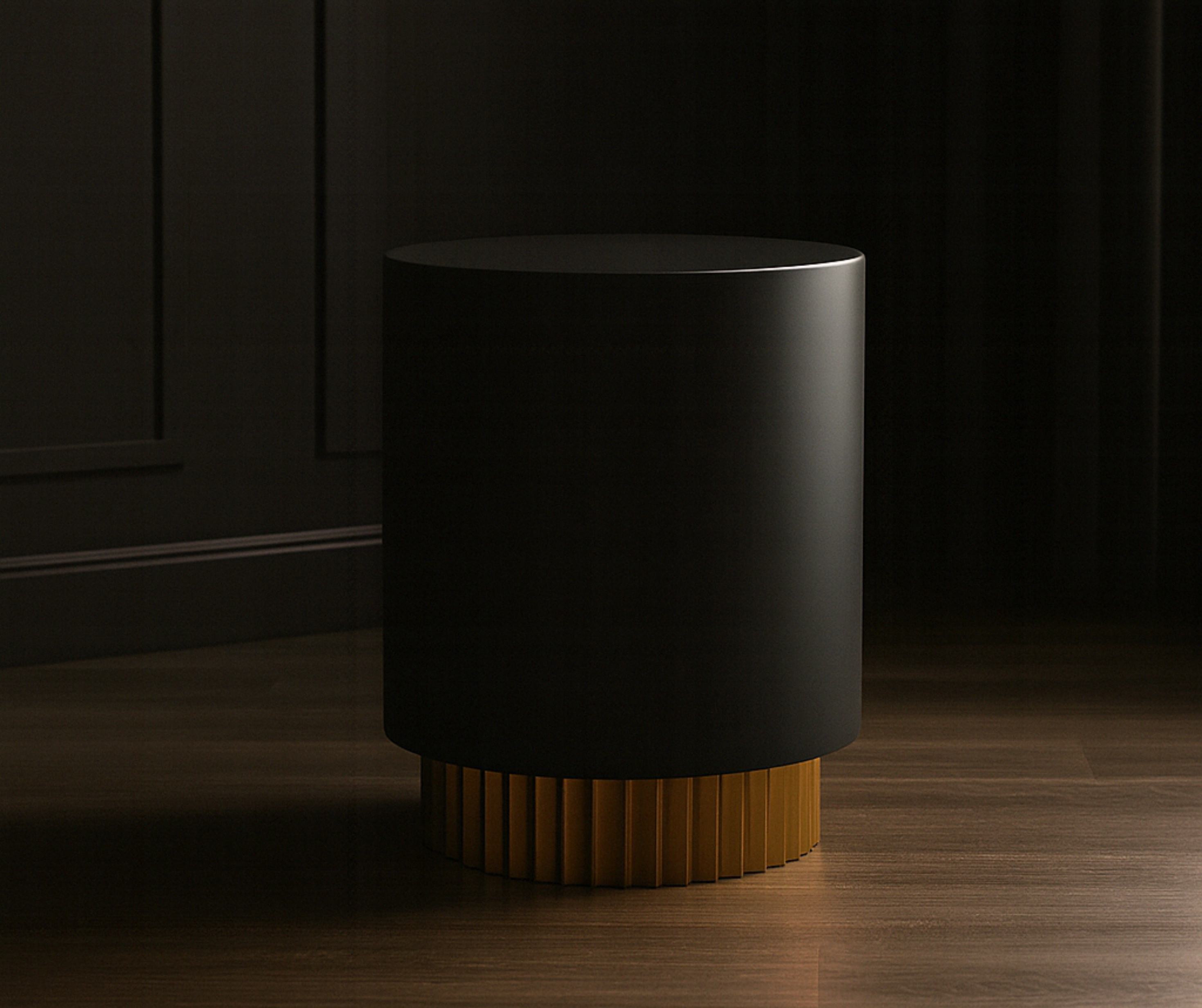 Byron Accent Table – Espresso & Gold Base