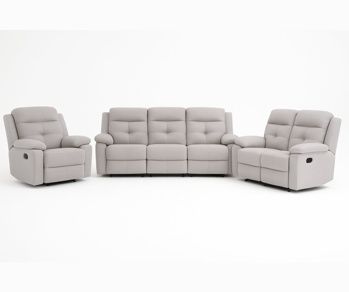 Winstone Fabric Recliner Set – Grey