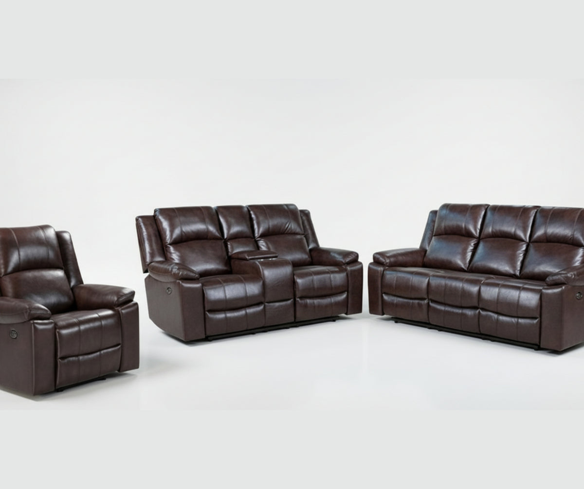 Cassia 3+2+1 Electric Recliner Set – Brown