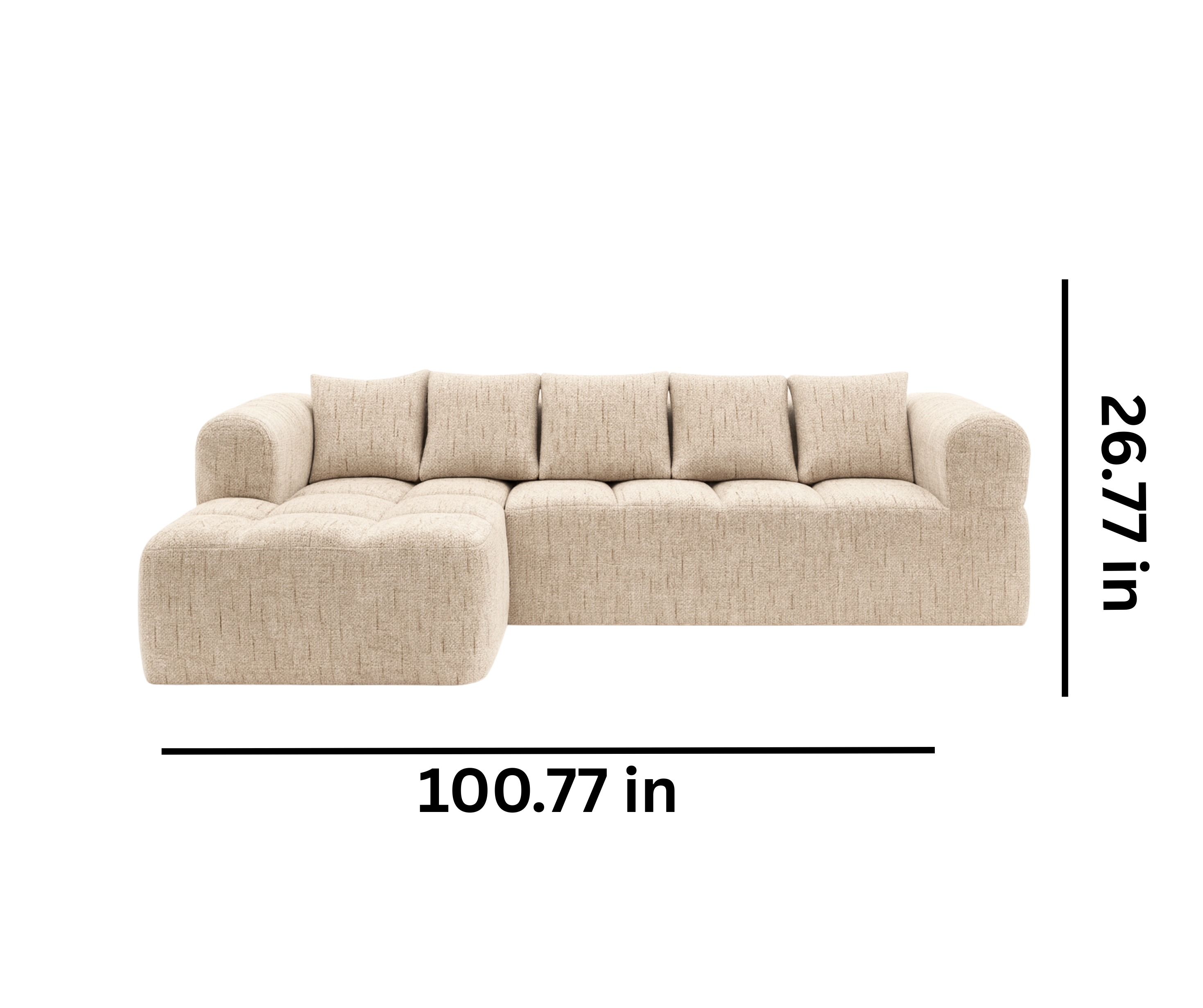 Modern Low-Profile Sectional Sofa – Premium Fabric & Deep Cushioning 2