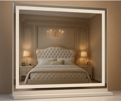 Crystal Light Strip Mirror with Bluetooth Speaker