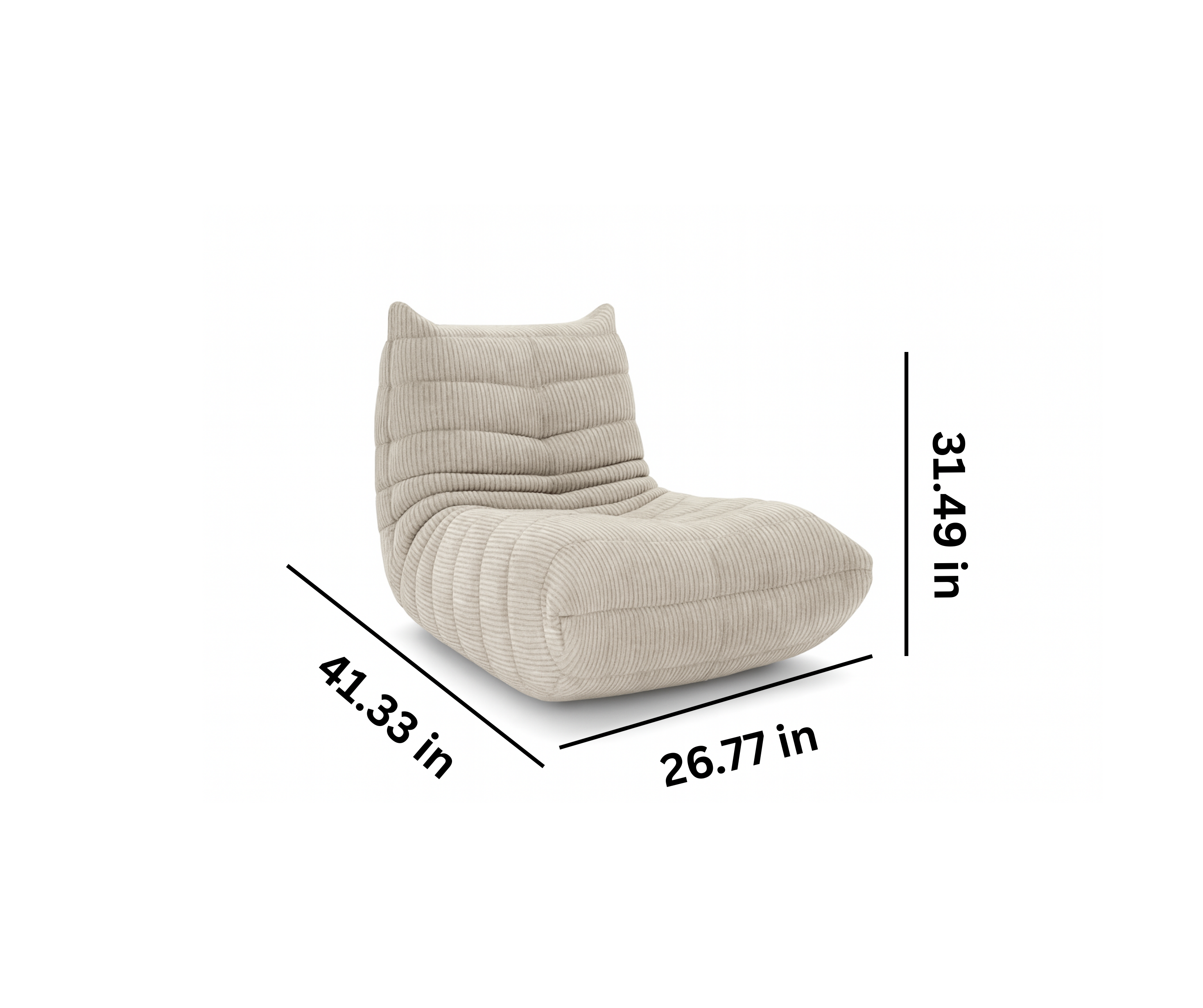 Solana Armless Chair – Beige | High-Resilience Foam & Premium Fabric