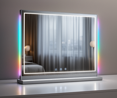 Light Strip Mirror with RGB and Bluetooth Speaker