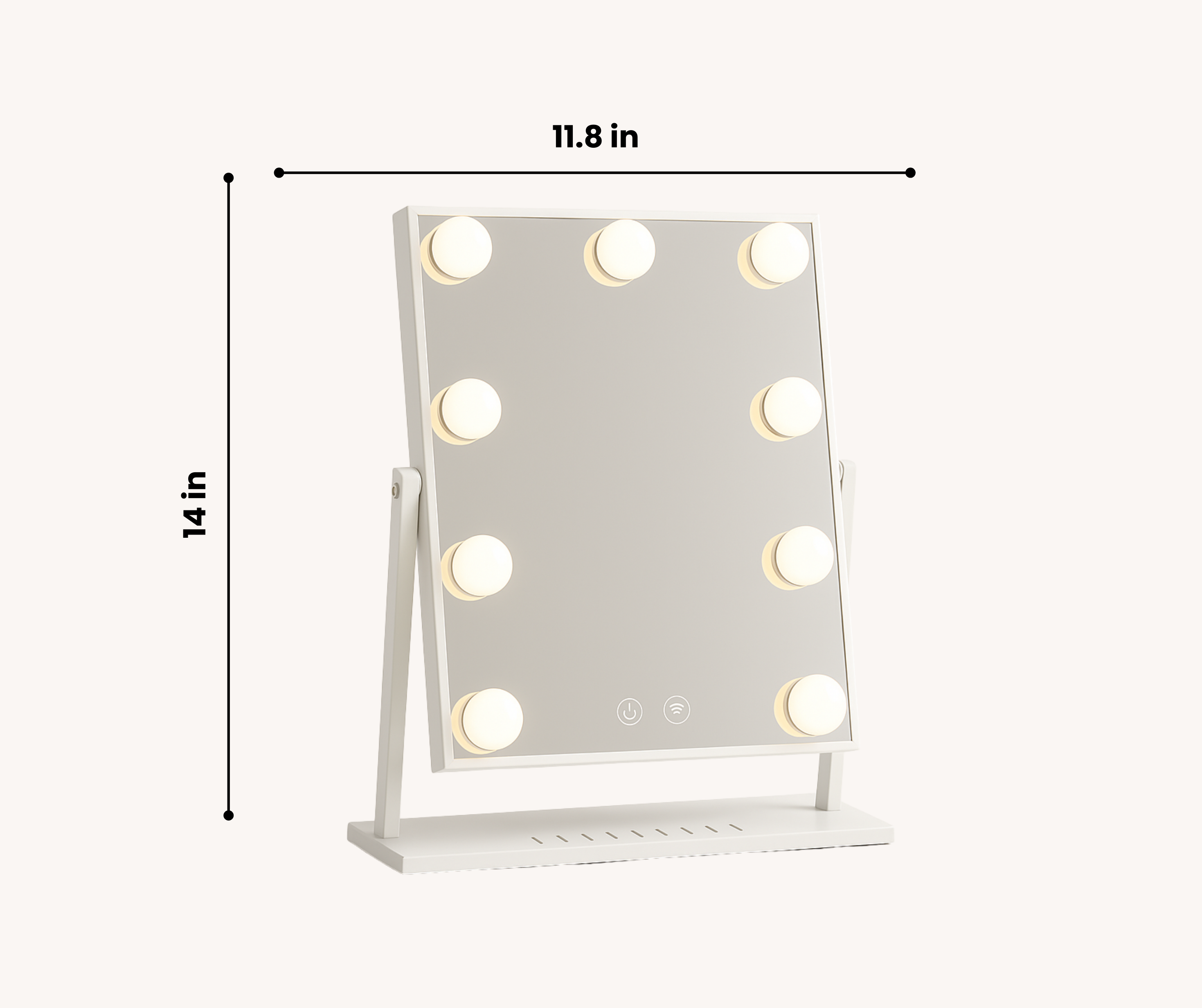 Hollywood Vanity Mirror with Wireless Charging 9 Bulb